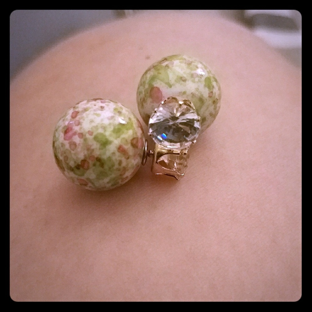 COPY - 3/$15 Double sided crystal ball earrings